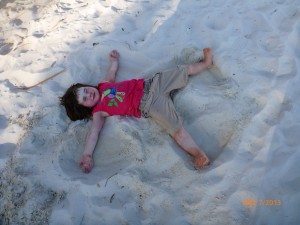 Sometimes a sand castle just isn't enough-you need a sand angel!