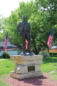 Bronze statue of John Wayne donated by his family.