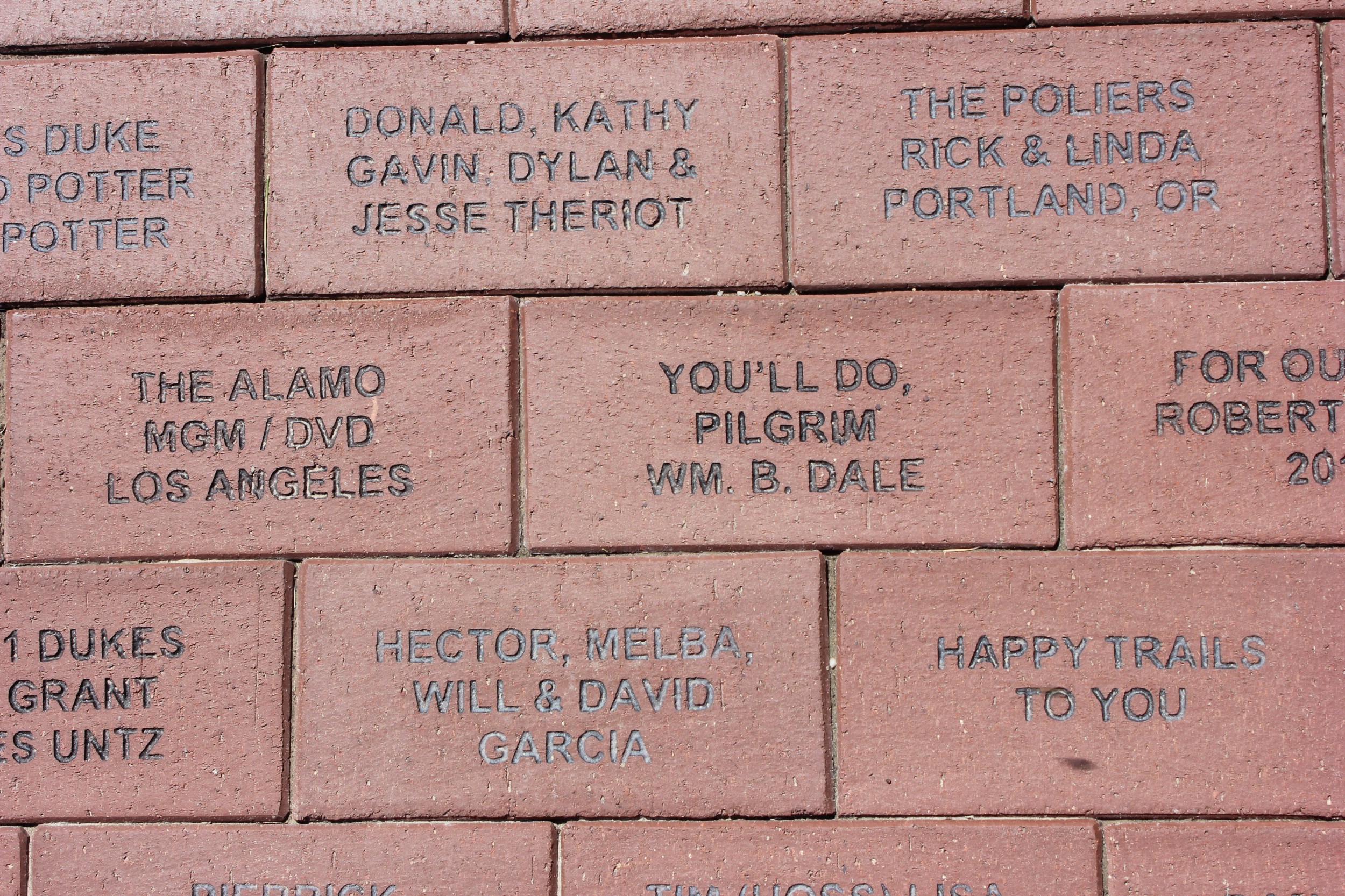 Tribute Bricks: for $125 you can leave your mark on a part of the property. 
