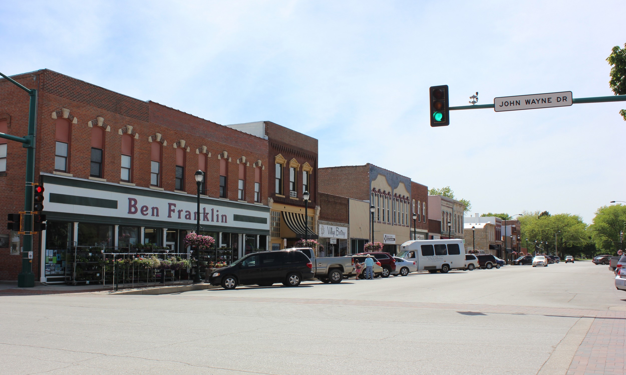 John Wayne Drive on the Winterset town square.