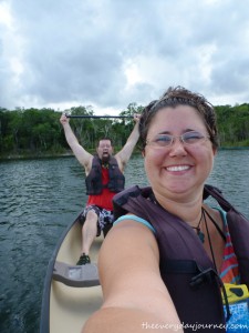 Paddling to lunch, Jason being chivalrous and doing all the work while I took pictures. 