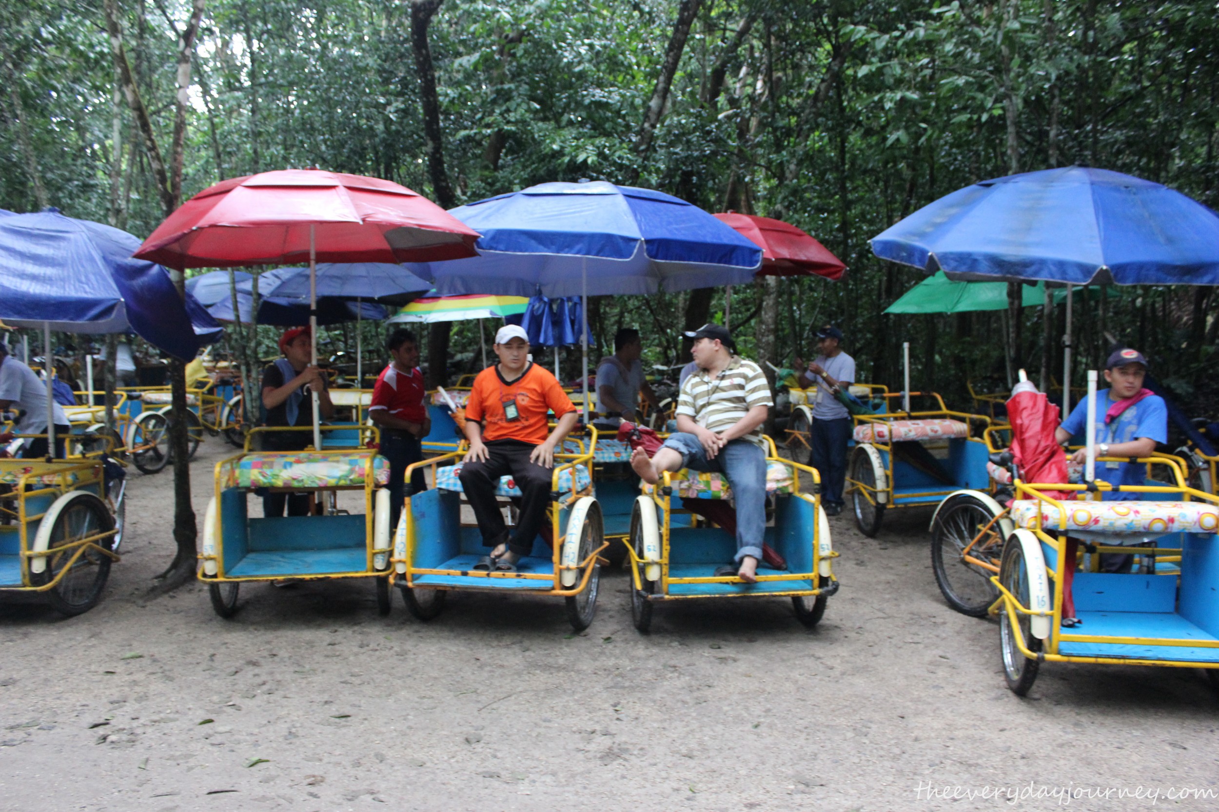 "Mayan Limousines" waiting for passengers.